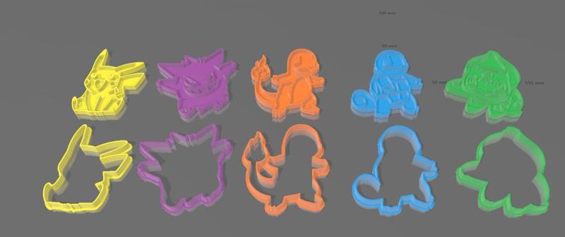 Pokémon Cookie Cutters - Set of 5 Characters