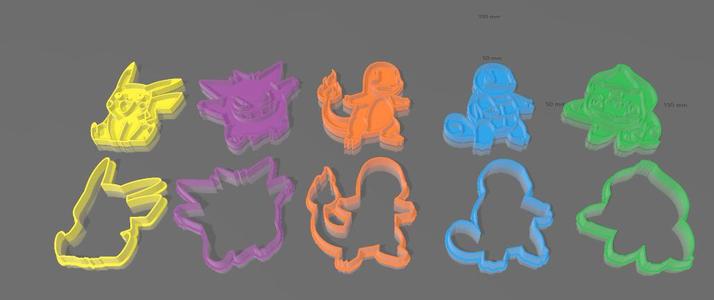 Pokémon Cookie Cutters - Set of 5 Characters