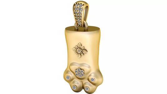 ANIMAL HAND PENDANT 3D PRINTABLE MODEL