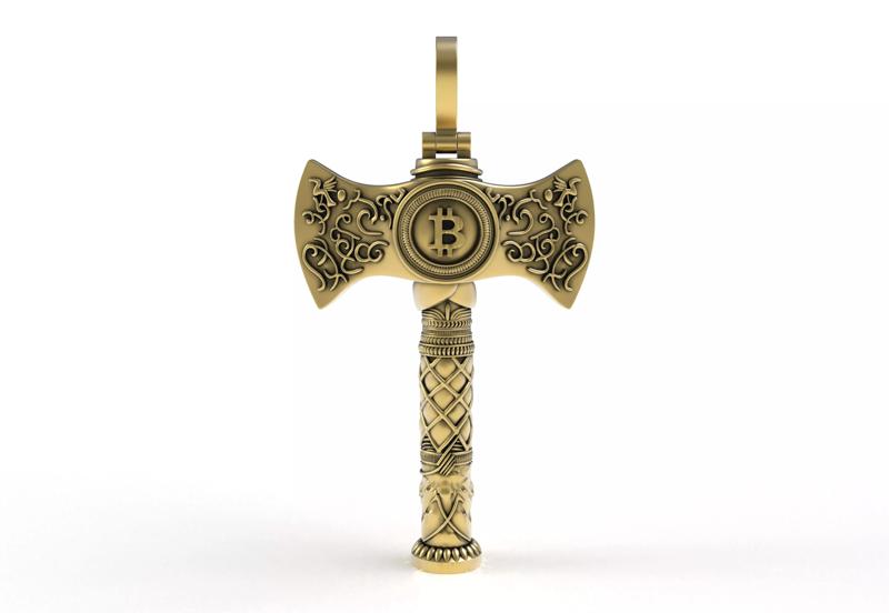 Antique Art Deco Axe Pendant