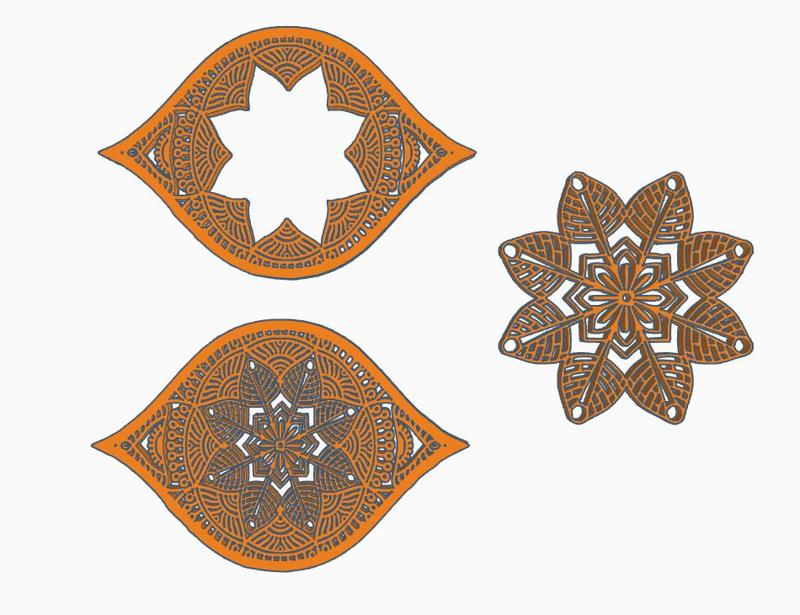 Mandala coaster soap dish wall art triple pack