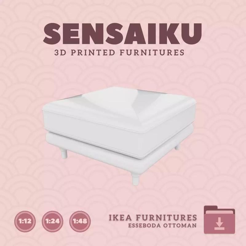 ESSEBODA Ottoman for Miniature Dollhouse IKEA 3D Print