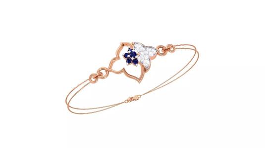 Flower Women Light wt Diamond Bracelet 3dm stl obj gltf glb 3mf
