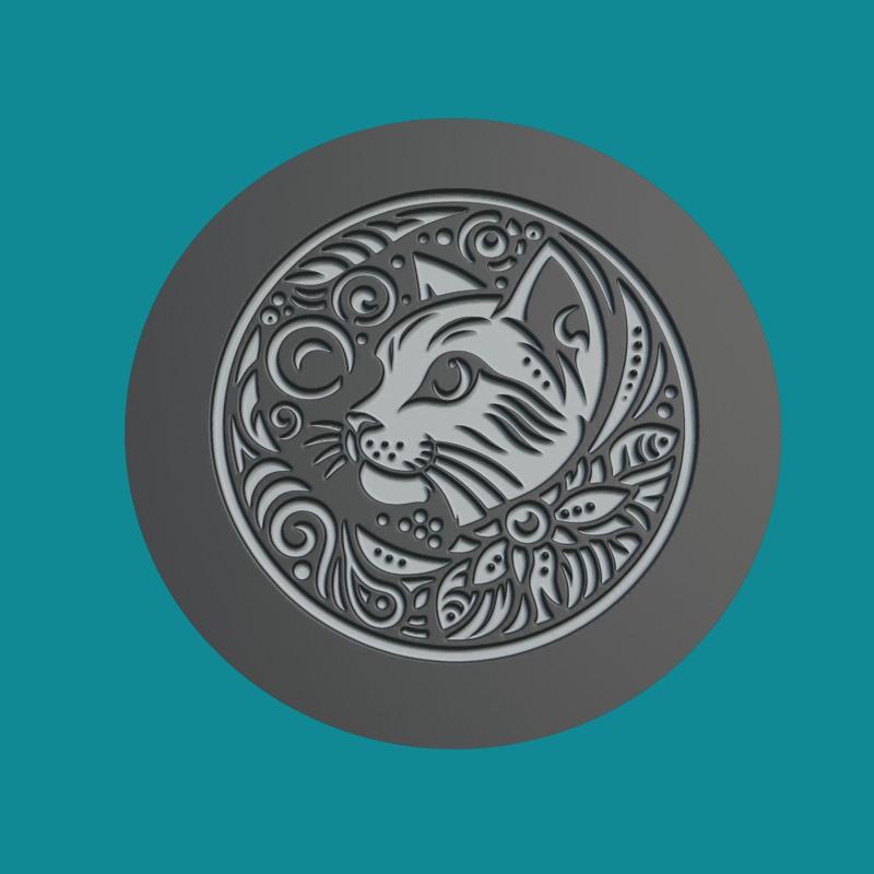 Cat Animal Medallion