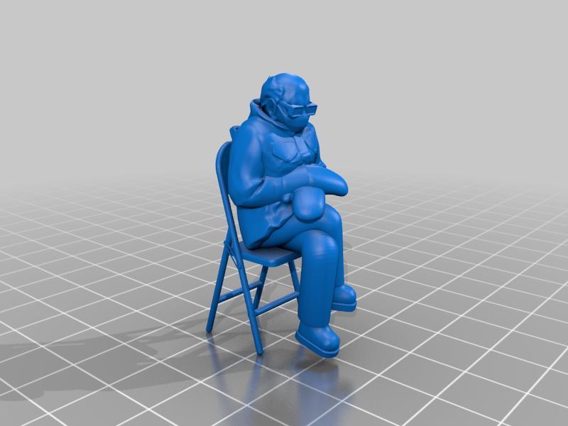 Bernie Keychain or Earring Remix of Fisk400 Bernie with Mittens