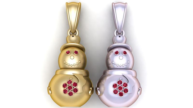 Snowman Gold Pendant – 3D Printable Model