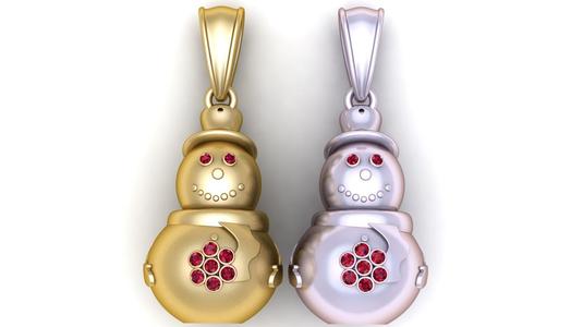 Snowman Gold Pendant – 3D Printable Model