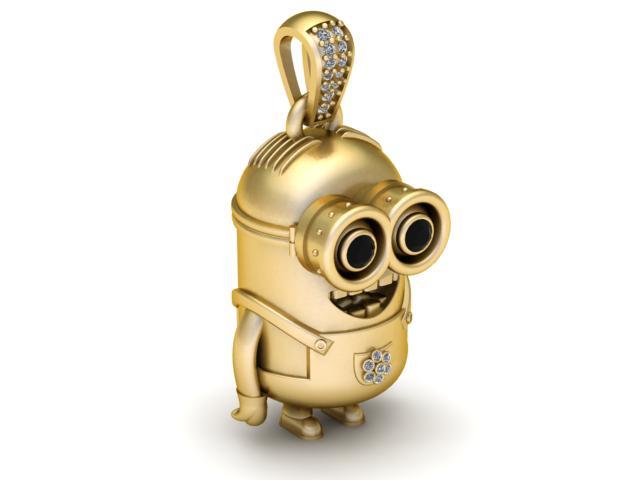 Minion Pendant – 3D Printable Jewelry Model | Fun Cartoon Character Design