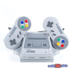Holder for SNES Mini with space for 2 controllers - Stand - Presentation - Display - Showcase