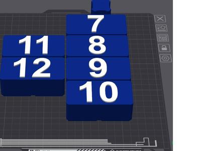 Gridfinity Numbers 7 to 12