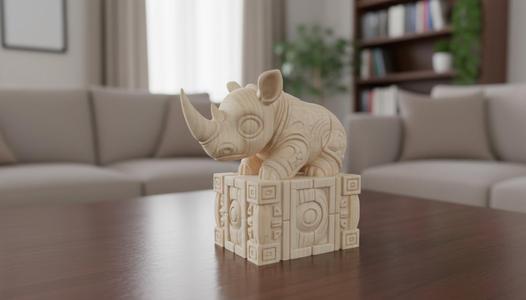 Wooden Rhino