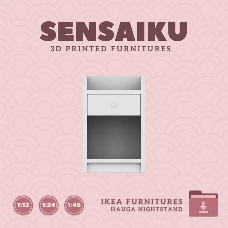HAUGA Nightstand for Miniature Dollhouse IKEA 3D Print