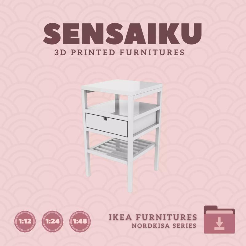 NORDKISA Nightstand for Miniature Dollhouse IKEA 3D Print