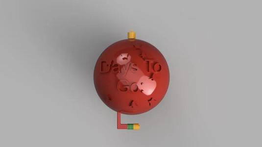 Christmas Advent Counter Bauble With Storage Space   
