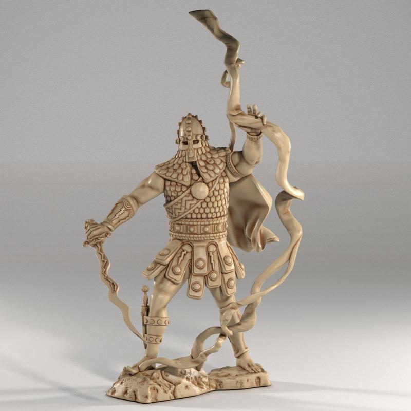 Storm Giant Warrior STL - Sky-Wielding Thunderlord Miniature