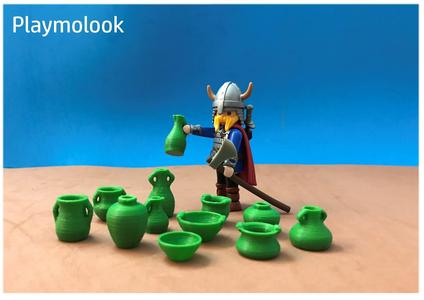 12 POTS MINIATURE MARKET MINIATURE NATIVITY SCENE FIGURES SCALE PLAYMOBIL