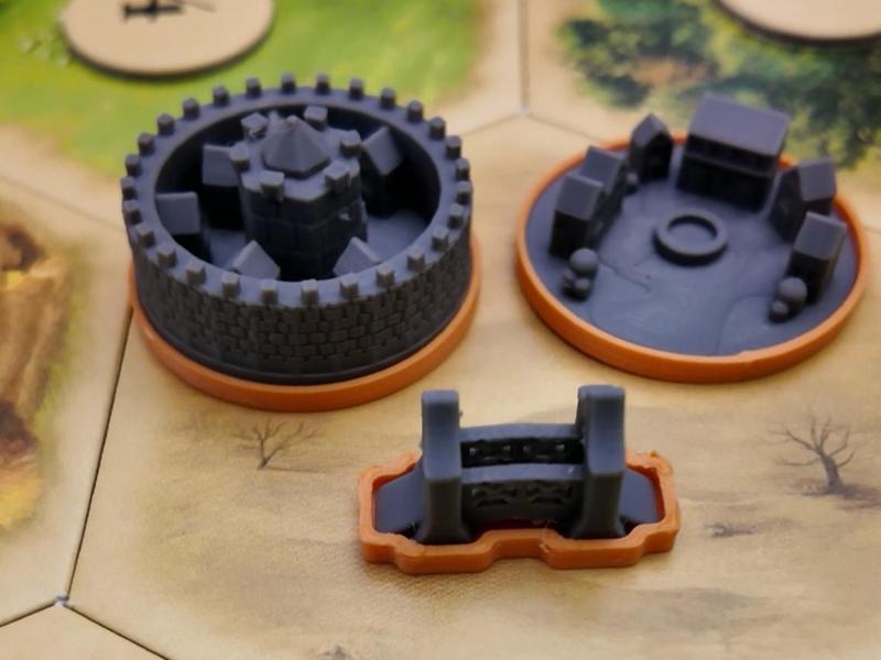 Catan Pieces Set (City, Town, Road)