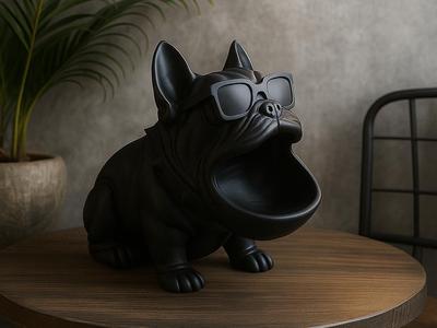 Bulldog Coin Stand – Funny Decor with Sunglasses