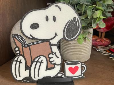 Snoopy Reading Display / 4 color / Art / Peanuts