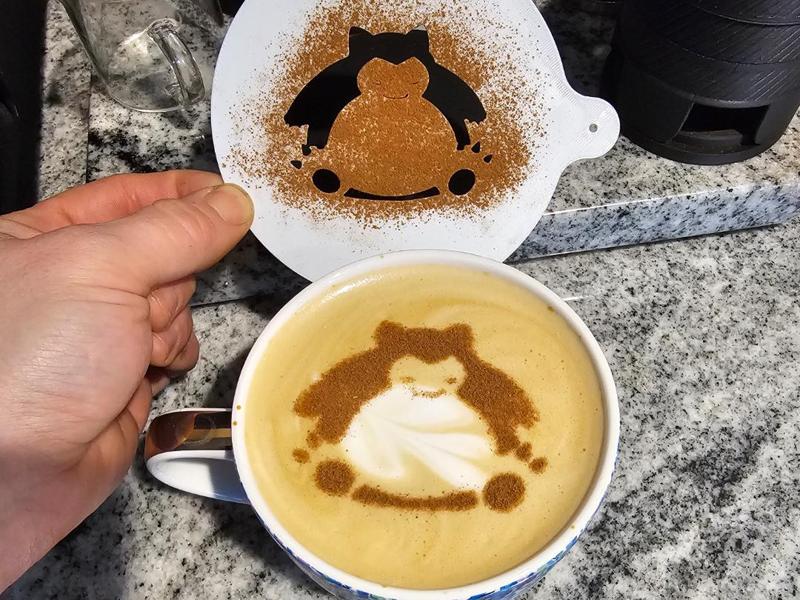 Perfect Snorlax Pokemon Latte Art Stencil