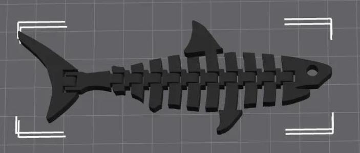 articulated shark keychain   