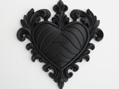 Dark Gothic Heart Wall Plaque  Baroque Style Decor