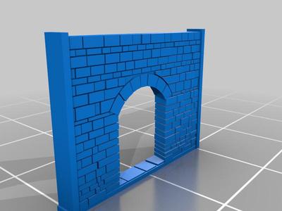 Block wall with door