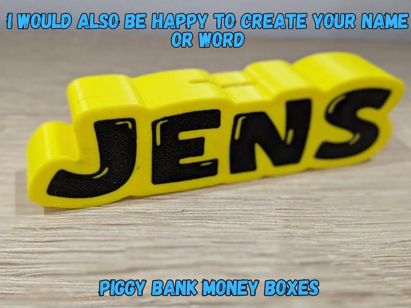 piggy bank, personalized Name money boxes Jens