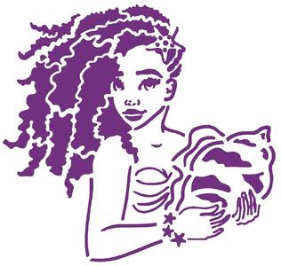 Shell Girl stencil