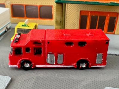 Fire engine US 3 - rescue unit (z-scale)