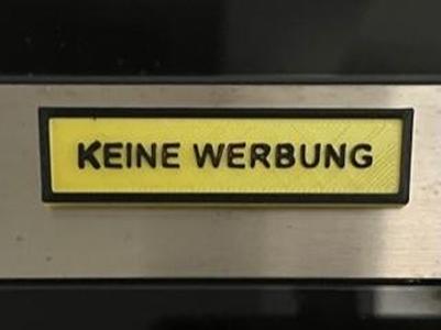 Briefkastenschild "Keine Werbung"