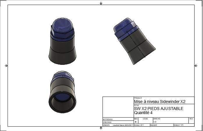 Pieds ajustable SW X1 et SW X2