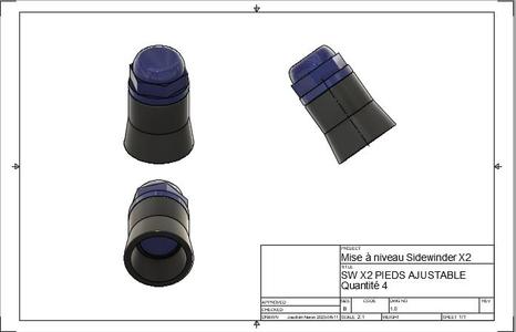 Pieds ajustable SW X1 et SW X2