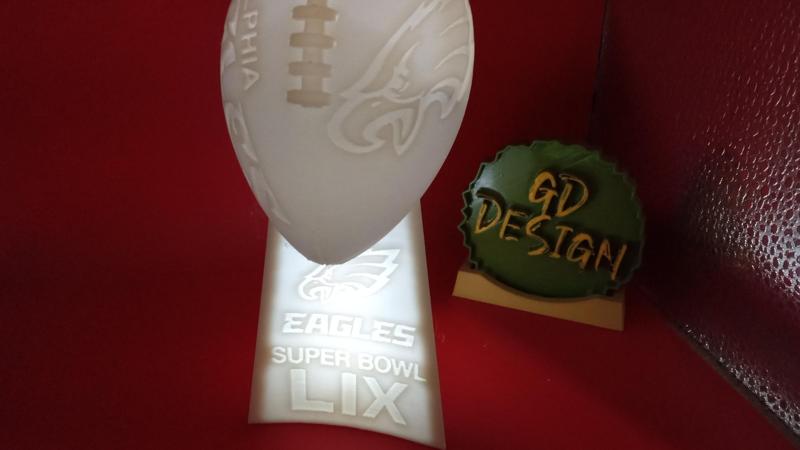 NFL Lombardi trophy Philadelphia Eagles 2025 Football Light