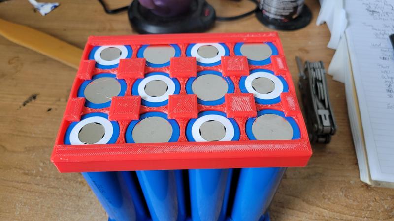 Tray/Jig For Twelve 32140 Battery Cells For DIY Battery Packs