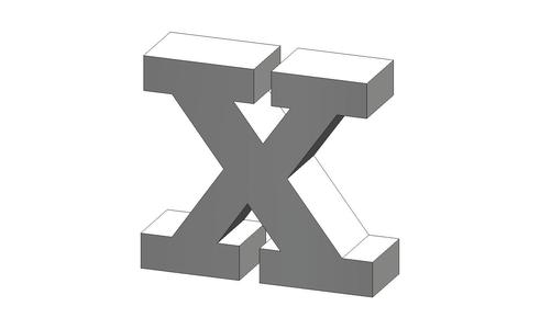X letter Rockwell Font Letter