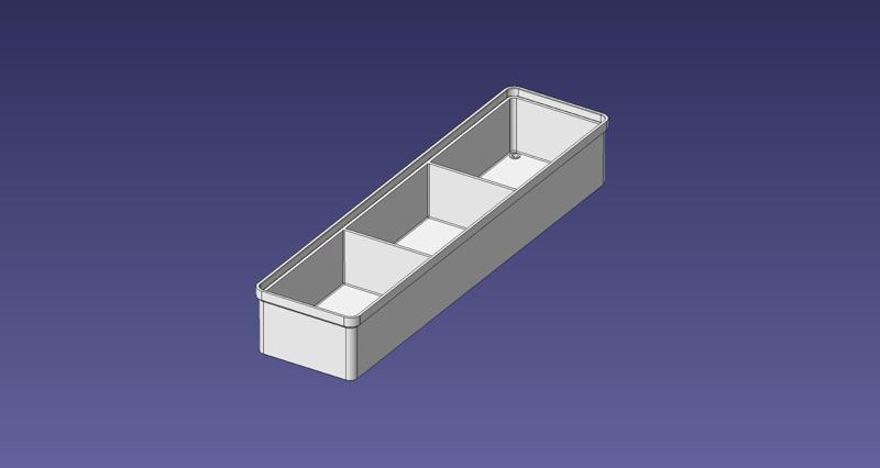 1x4 units, half height, 1x3 grid Stackable Insertbox