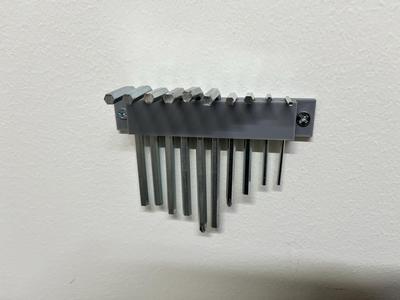 Wall mounted allen key / hex key holder