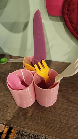 Kids kitchen utensil organizer.