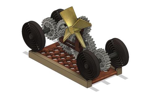 geared / spring - loaded / propeller / Fully 3D printed