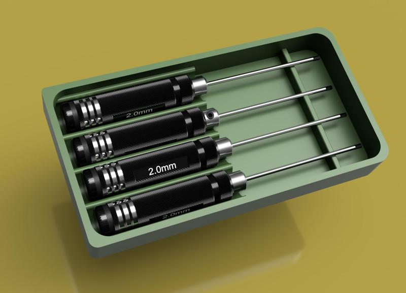 Organizer for Allen key screwdrivers