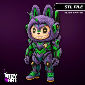 Labubu Eva 01 STL - Mecha Bunny Fan Art Figure