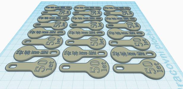 Žeton do vozíku s popiskem