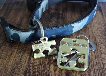 Puzzle-shaped dog tag