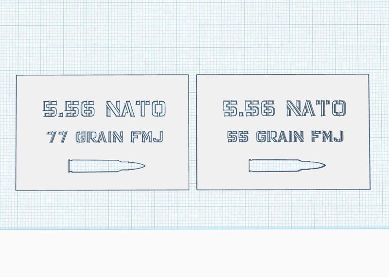 5.56 NATO/.223 Rem Ammo Can Label Stencils (55gr/77gr)