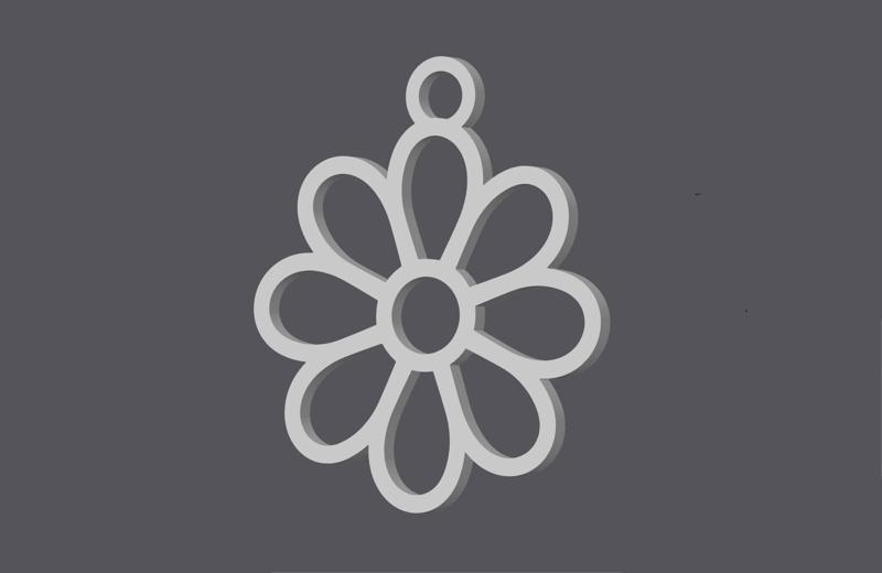 Daisy Flower - Keychain v2