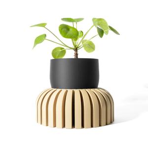 The Karis Planter Pot with Drainage Tray & Stand: Modern and Unique Home Decor for Plants and Succulents  | STL File