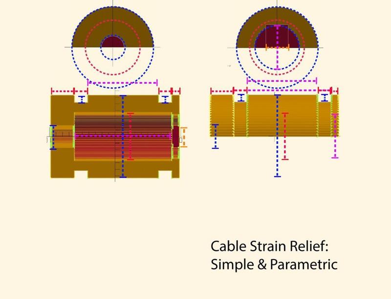 Cable Strain Relief: Simple & Parametric