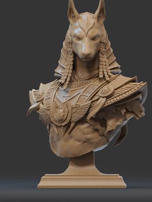 Anubis Bust 3D Print