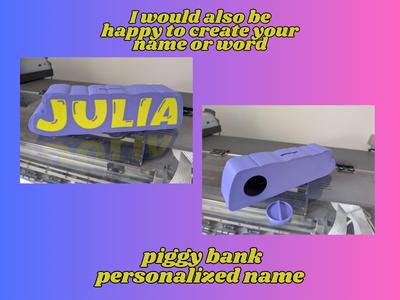 piggy bank, personalized Name money boxes Julia